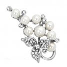 LO2852 - Imitation Rhodium White Metal Brooches with Synthetic Pearl in White Default Title