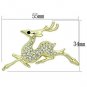 LO2859 - Flash Gold White Metal Brooches with Top Grade Crystal in Multi Color Default Title