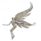 LO2862 - Imitation Rhodium White Metal Brooches with Top Grade Crystal in Champagne Default Title