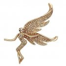 LO2863 - Flash Rose Gold White Metal Brooches with Top Grade Crystal in Champagne Default Title