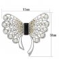 LO2868 - Imitation Rhodium White Metal Brooches with Synthetic Pearl in Jet Default Title