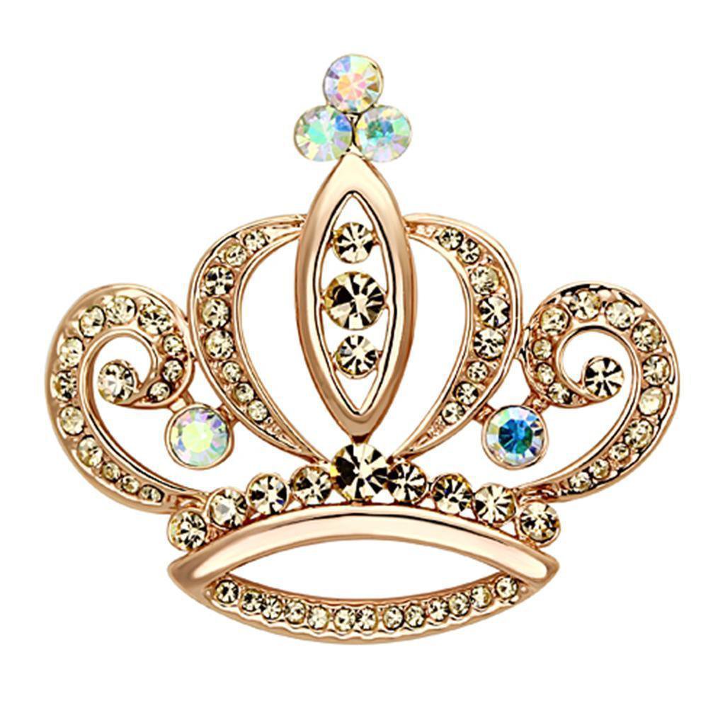 LO2871 - Flash Rose Gold White Metal Brooches with Top Grade Crystal in Multi Color Default Title