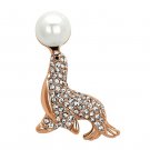 LO2872 - Imitation Rhodium White Metal Brooches with Synthetic Pearl in White Default Title