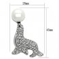 LO2872 - Imitation Rhodium White Metal Brooches with Synthetic Pearl in White Default Title