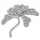 LO2874 - Imitation Rhodium White Metal Brooches with Top Grade Crystal in Clear Default Title