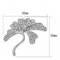 LO2874 - Imitation Rhodium White Metal Brooches with Top Grade Crystal in Clear Default Title