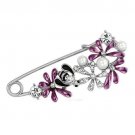 LO2878 - Imitation Rhodium White Metal Brooches with Synthetic Pearl in White Default Title