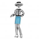 LO2884 - Imitation Rhodium White Metal Brooches with Top Grade Crystal in Clear Default Title