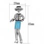 LO2884 - Imitation Rhodium White Metal Brooches with Top Grade Crystal in Clear Default Title