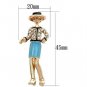 LO2885 - Flash Rose Gold White Metal Brooches with Top Grade Crystal in Clear Default Title
