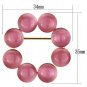 LO2886 - Flash Gold White Metal Brooches with Synthetic Cat Eye in Rose Default Title