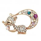LO2889 - Flash Rose Gold White Metal Brooches with Top Grade Crystal in Multi Color Default Title
