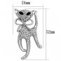 LO2900 - Imitation Rhodium White Metal Brooches with Top Grade Crystal in Jet Default Title