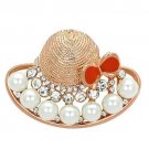LO2902 - Flash Rose Gold White Metal Brooches with Synthetic Pearl in White Default Title