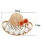 LO2902 - Flash Rose Gold White Metal Brooches with Synthetic Pearl in White Default Title