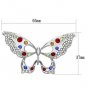 LO2906 - Imitation Rhodium White Metal Brooches with Top Grade Crystal in Multi Color Default Title