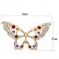 LO2907 - Flash Rose Gold White Metal Brooches with Top Grade Crystal in Multi Color Default Title