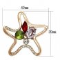 LO2913 - Flash Rose Gold White Metal Brooches with Synthetic Acrylic in Multi Color Default Title