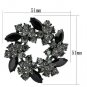 LO2917 - Ruthenium White Metal Brooches with Top Grade Crystal in Jet Default Title