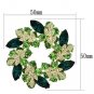 LO2918 - Flash Gold White Metal Brooches with Top Grade Crystal in Emerald Default Title