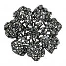 LO2919 - Ruthenium White Metal Brooches with Top Grade Crystal in Black Diamond Default Title