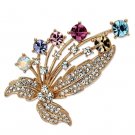 LO2922 - Flash Rose Gold White Metal Brooches with Top Grade Crystal in Multi Color Default Title