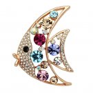 LO2923 - Flash Rose Gold White Metal Brooches with Top Grade Crystal in Multi Color Default Title