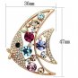 LO2923 - Flash Rose Gold White Metal Brooches with Top Grade Crystal in Multi Color Default Title