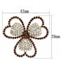 LO2925 - Flash Rose Gold White Metal Brooches with Top Grade Crystal in Smoked Quartz Default Title
