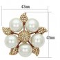 LO2928 - Flash Rose Gold White Metal Brooches with Synthetic Pearl in White Default Title