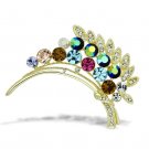 LO2929 - Flash Gold White Metal Brooches with Top Grade Crystal in Multi Color Default Title