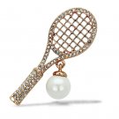 LO2930 - Flash Rose Gold White Metal Brooches with Synthetic Pearl in White Default Title