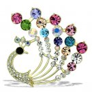 LO2931 - Flash Gold White Metal Brooches with Top Grade Crystal in Multi Color Default Title