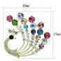 LO2931 - Flash Gold White Metal Brooches with Top Grade Crystal in Multi Color Default Title