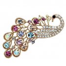 LO2932 - Flash Rose Gold White Metal Brooches with Top Grade Crystal in Multi Color Default Title