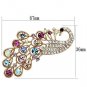 LO2932 - Flash Rose Gold White Metal Brooches with Top Grade Crystal in Multi Color Default Title