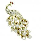 LO2933 - Flash Gold White Metal Brooches with Synthetic Pearl in White Default Title