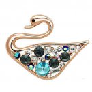 LO2934 - Flash Rose Gold White Metal Brooches with Top Grade Crystal in Multi Color Default Title