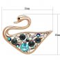 LO2934 - Flash Rose Gold White Metal Brooches with Top Grade Crystal in Multi Color Default Title