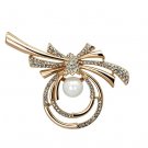LO2939 - Flash Rose Gold White Metal Brooches with Synthetic Pearl in White Default Title