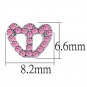 LO3231 - Rhodium Brass Earrings with Top Grade Crystal in Rose Default Title