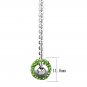 LO3330 - High polished (no plating) Stainless Steel Necklace with Top Grade Crystal in Peridot