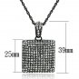 LO3471 - TIN Cobalt Black Brass Chain Pendant with Top Grade Crystal in Black Diamond