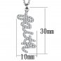 LO3488 - Rhodium Brass Chain Pendant with Top Grade Crystal in Clear