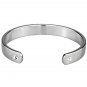 LO3617 - Reverse Two-Tone White Metal Bangle with Top Grade Crystal in Clear