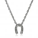 LO3719 - Rhodium Brass Chain Pendant with Top Grade Crystal in Clear