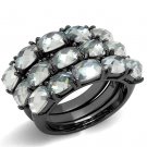 LO3929 - TIN Cobalt Black Brass Ring with Top Grade Crystal in Black Diamond