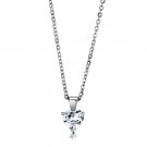LO3935 - Rhodium Brass Chain Pendant with AAA Grade CZ in Clear