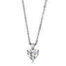 LO3937 - Rhodium Brass Chain Pendant with AAA Grade CZ in Clear