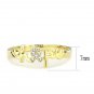 LO3965 - Flash Gold Brass Ring with Top Grade Crystal in Clear